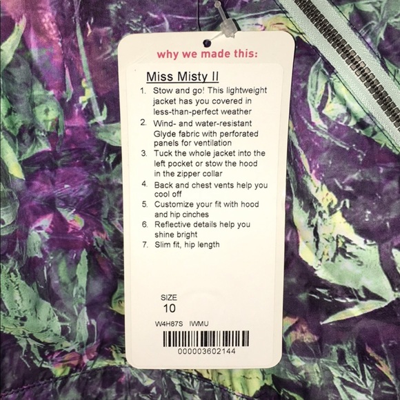 Lululemon 10 Miss Misty Jacket II Iridescent Multi hooded Windbreaker NEW - Picture 3 of 9